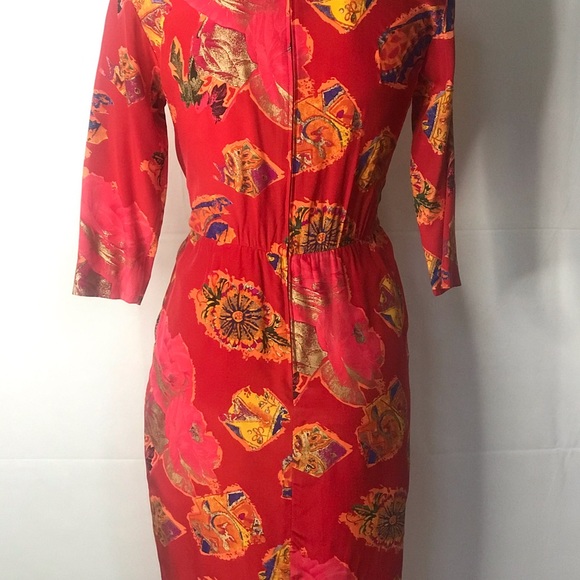 Vintage Louis Féraud silk dress size 6 Germany - Picture 6 of 15